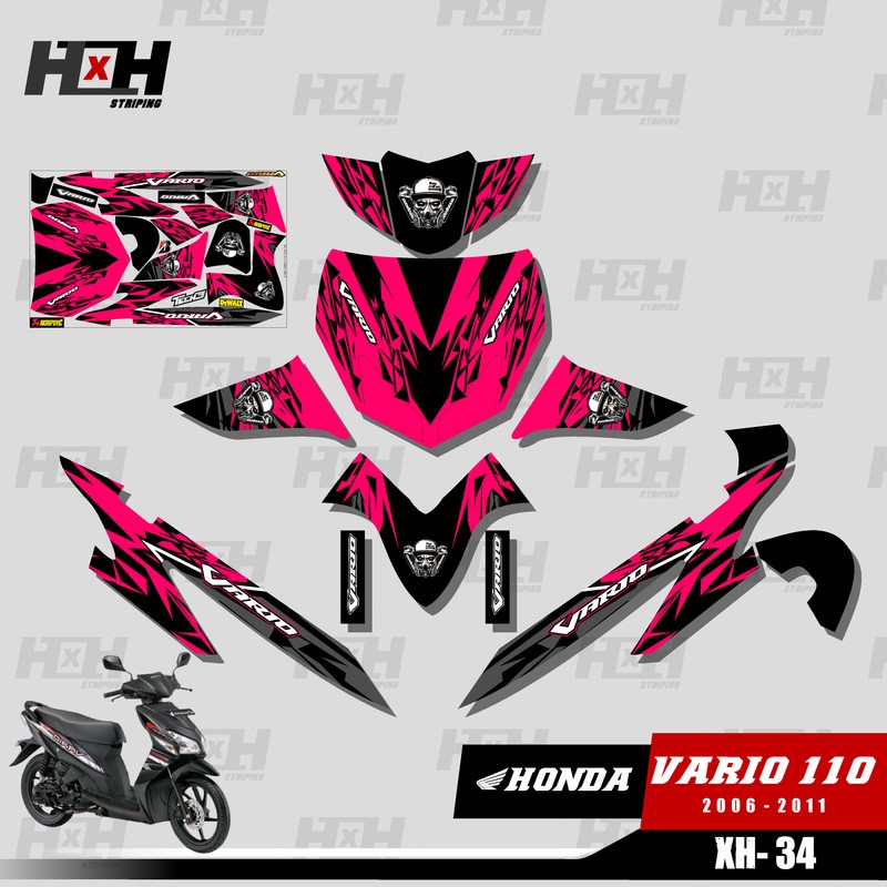 Decal Stiker Fullbody Vario 110 CW Karbu 2006 2007 2008 2009 Sticker Desain XH-34 Abstract