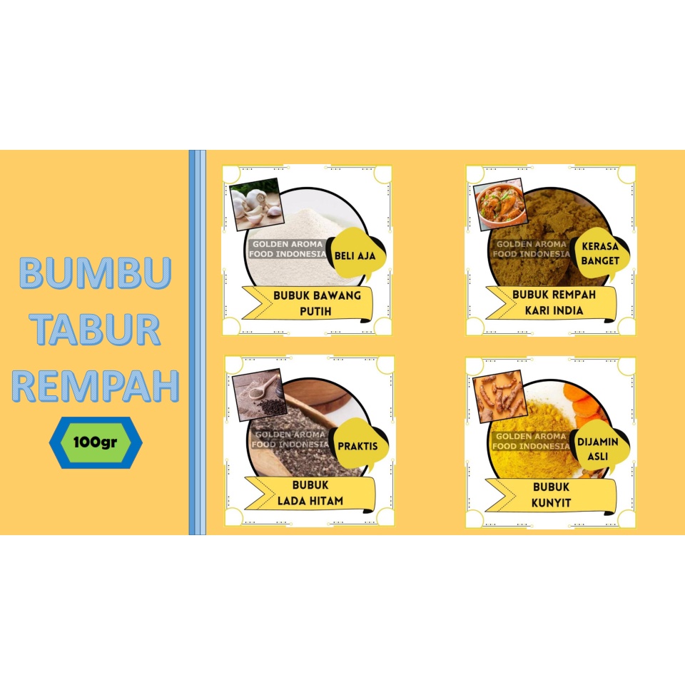 

Bumbu Tabur Rempah Kering Lengkap Herbal Menambahkan Citra Rasa Masakan Jual Bubuk Rempah (100gr)