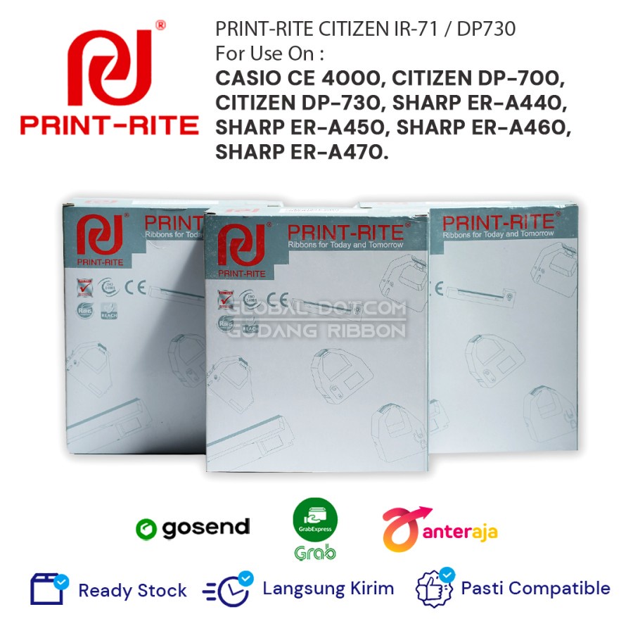 PRINT-RITE COMPATIBLE RIBBON CITIZEN DP730 / IR71 (PURPLE)