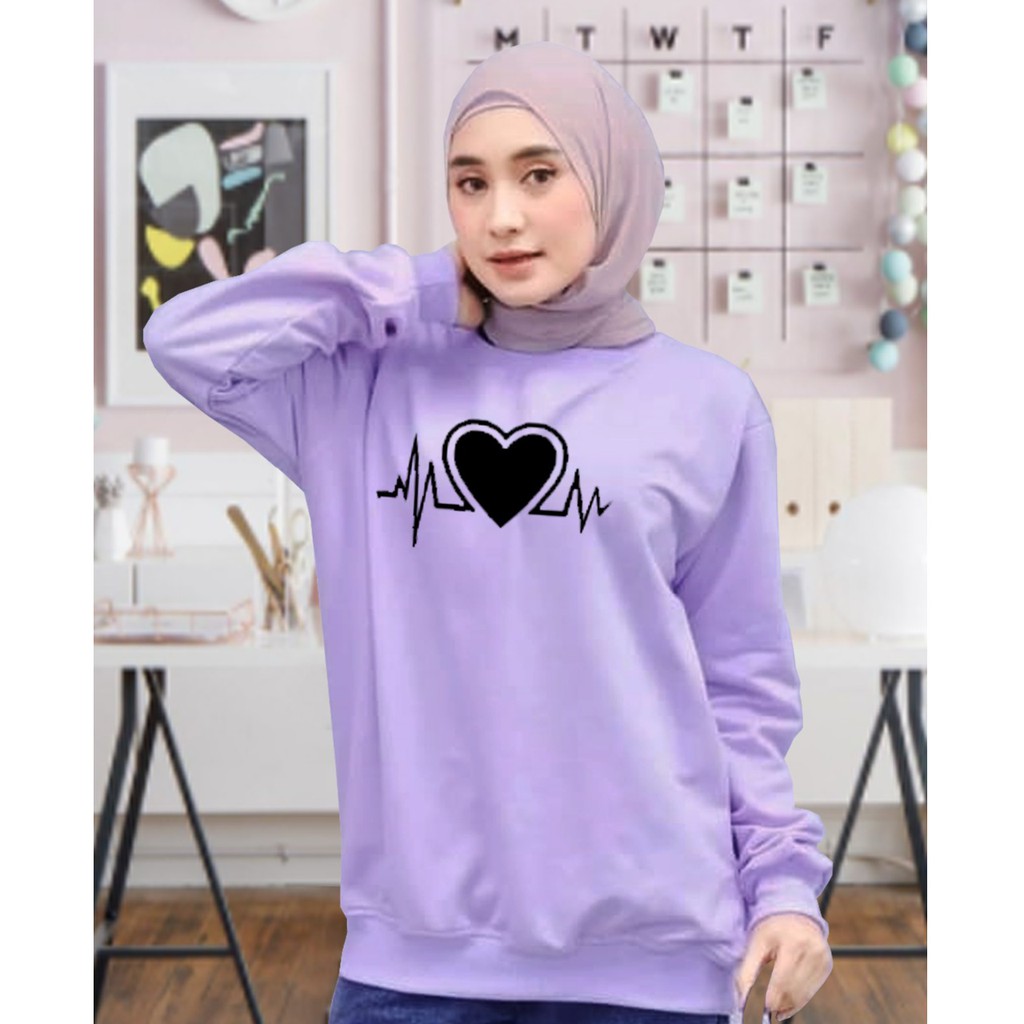 Kaos Lengan Panjang LOVE NYAWA/ Kaos Sweatshirt / Atasan Wanita / Atasan Wanita Lengan Panjang