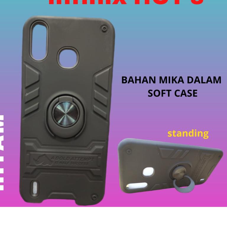 ➽ Case Infinix Note 8 Hot 10S 9 Hot 9 Play Hot 8 Smart 4 Smart 5 Softcase Terbaru Armor Premium Ring