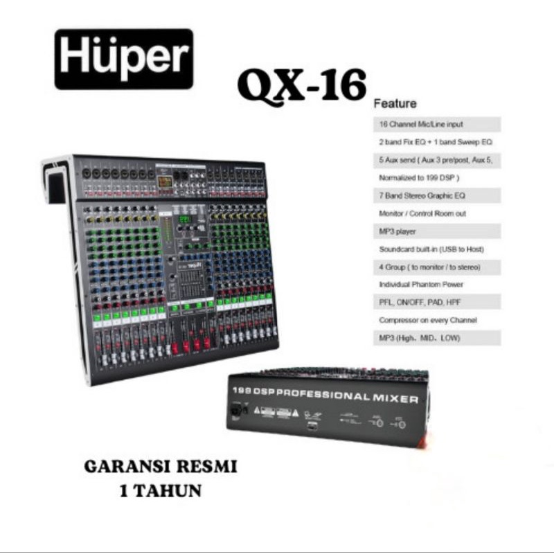 mixer audio huper qx16 qx 16 original 16ch