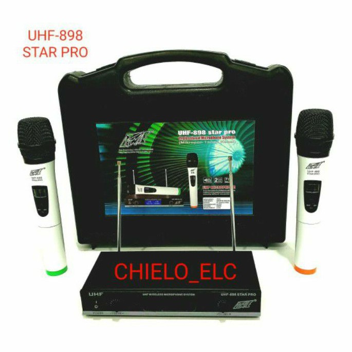 Mic wireless pewie UHF 898 star pro ,microphone wireless pewie uhf 898 star pro original