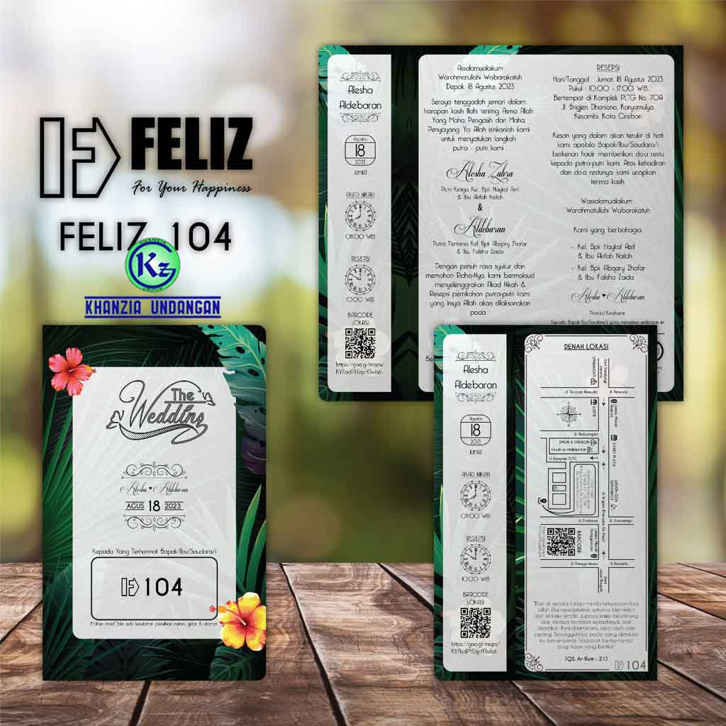 Undangan Feliz 104 / Undangan Pernikahan / Undangan Murah / Undangan Cantik