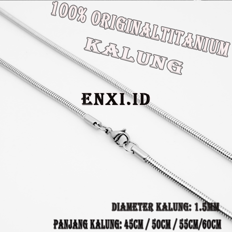 Ready Stok 100% Original Murah Titanium Kalung Anti Karat (Panjang 45cm/50cm/55cm/60cm)