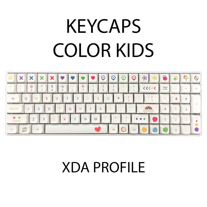 KEYCAPS COLOR KIDS XDA PROFILE SUBLIM MECHANICAL KEYBOARD CRAYON MILKY