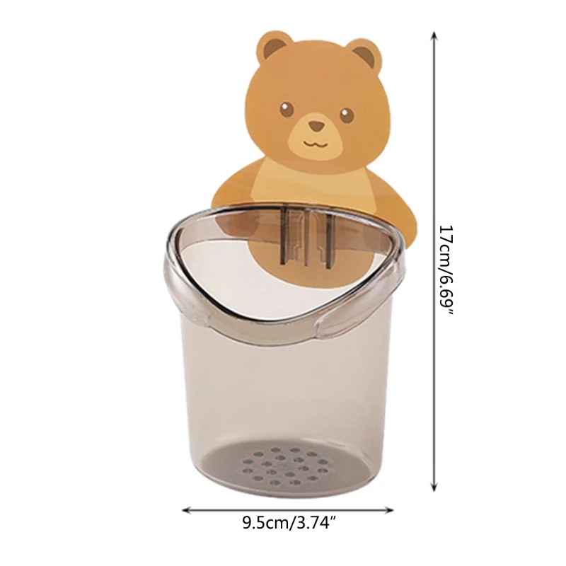 Bathroom Cartoon Cute Bear Cosmetic Brush Toothbrush Storage Rack Drain Rack