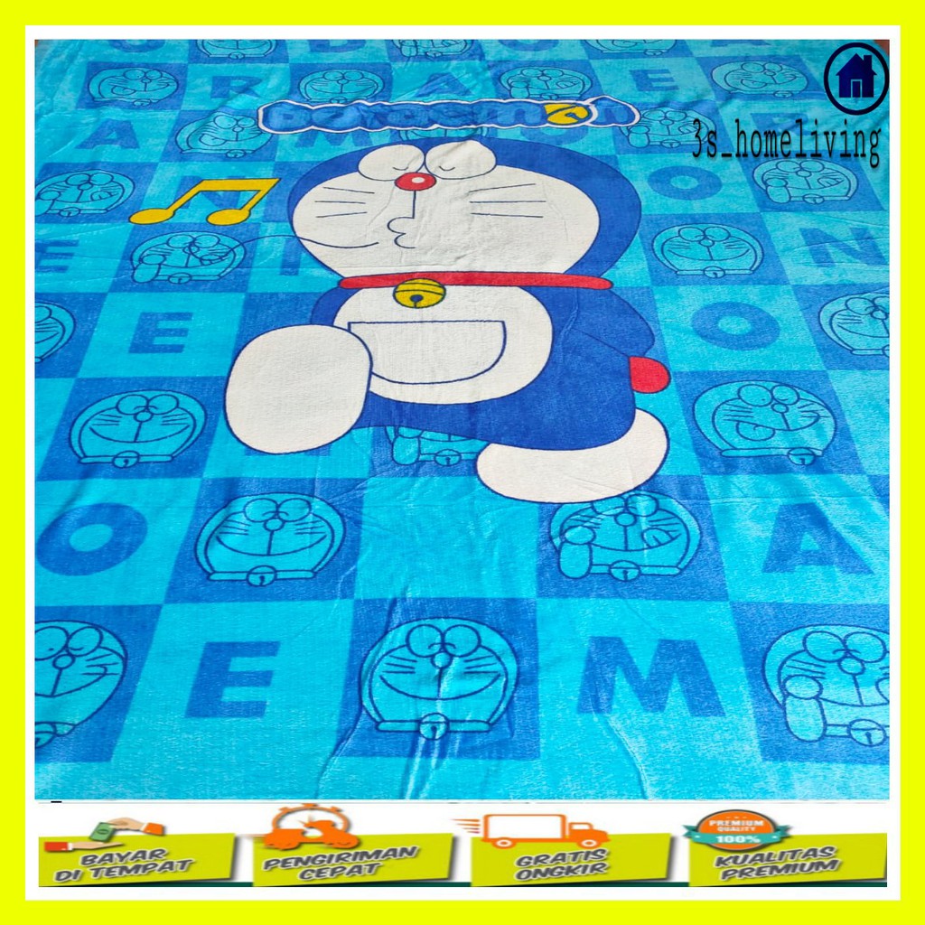 (COD) Selimut Karakter Doraemon Kotak / Selimut Bulu Karakter / Selimut Bulu / Selimut Murah