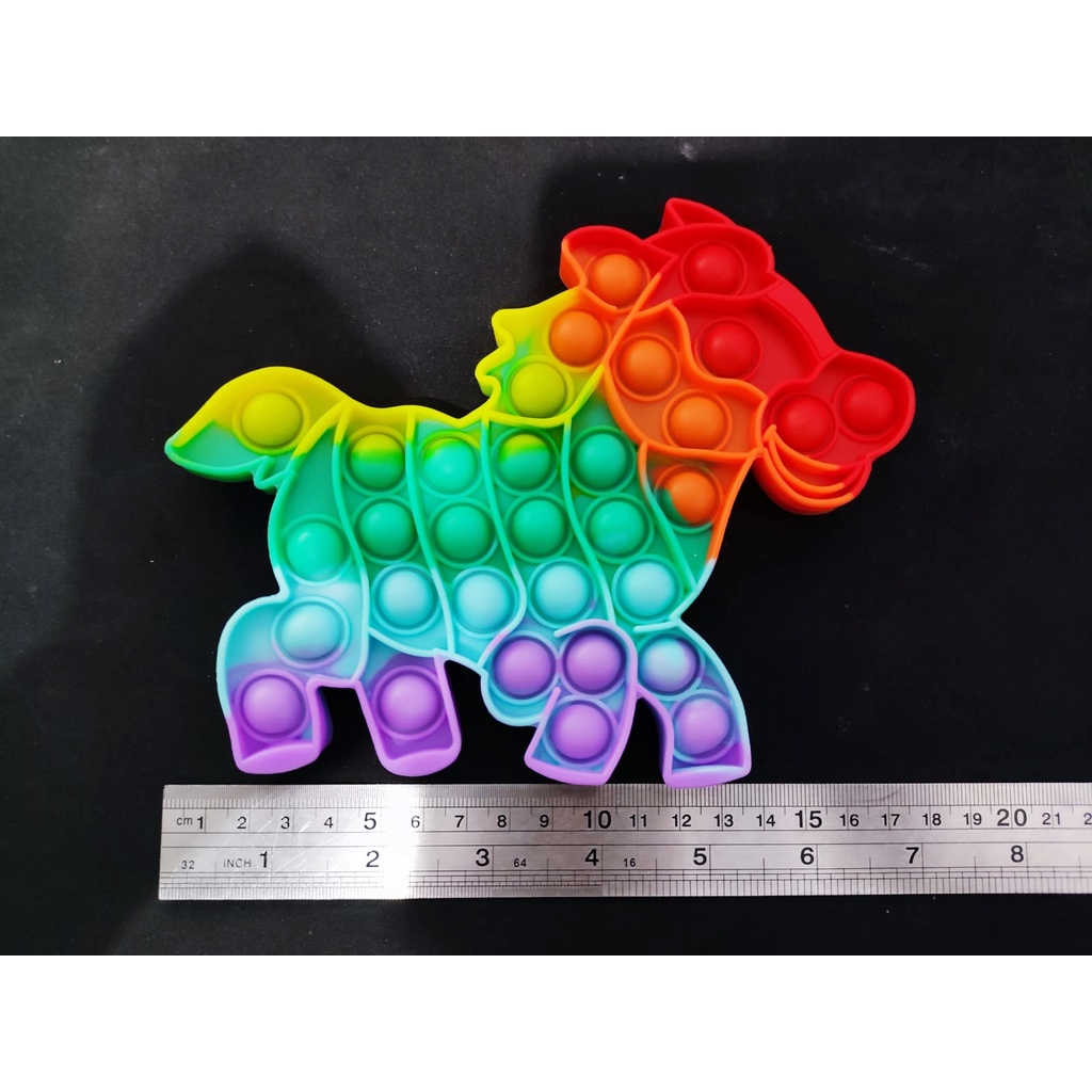 Tas Pop It Motif UNICORN / Mainan pop it murah popit Pop Its Square rainbow multicolor Fidget Toy Push bubble Penghilang Stres-Kuda Pony KECIL