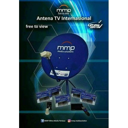 MMP Parabo)la 1 Set (Dish, LNB Ku Band, Kabel 20m, Receiver Raja Ampat