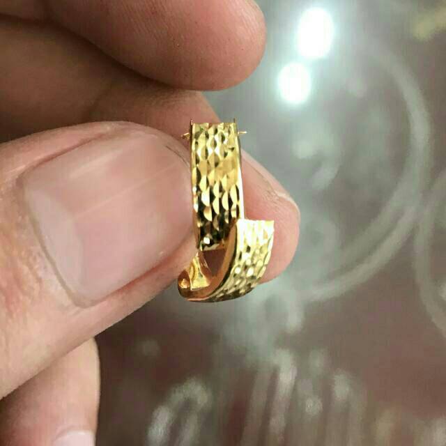 Banyak motif yaa. anak dan dewasa emas model anting jepit asli kadar 65% 70 lokal 0.5 g gr gram cetek klip kristal shogun