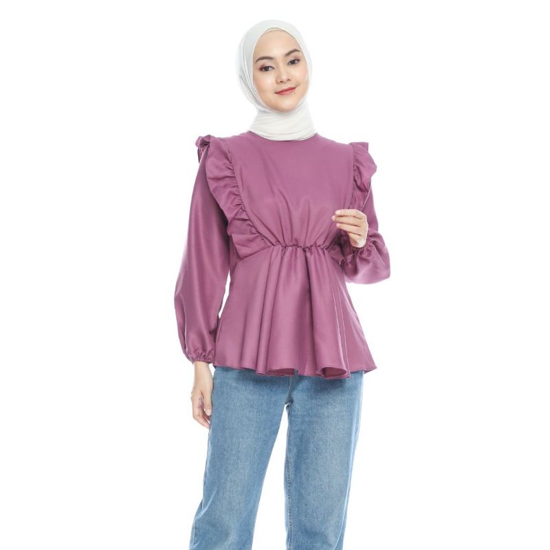 Hana Blouse - Ukuran S M L XL XXL 3XL 4XL/5L - Blouse Jumbo - Atasan Wanita Jumbo - Baju Wanita Big Size - Baju Big Size