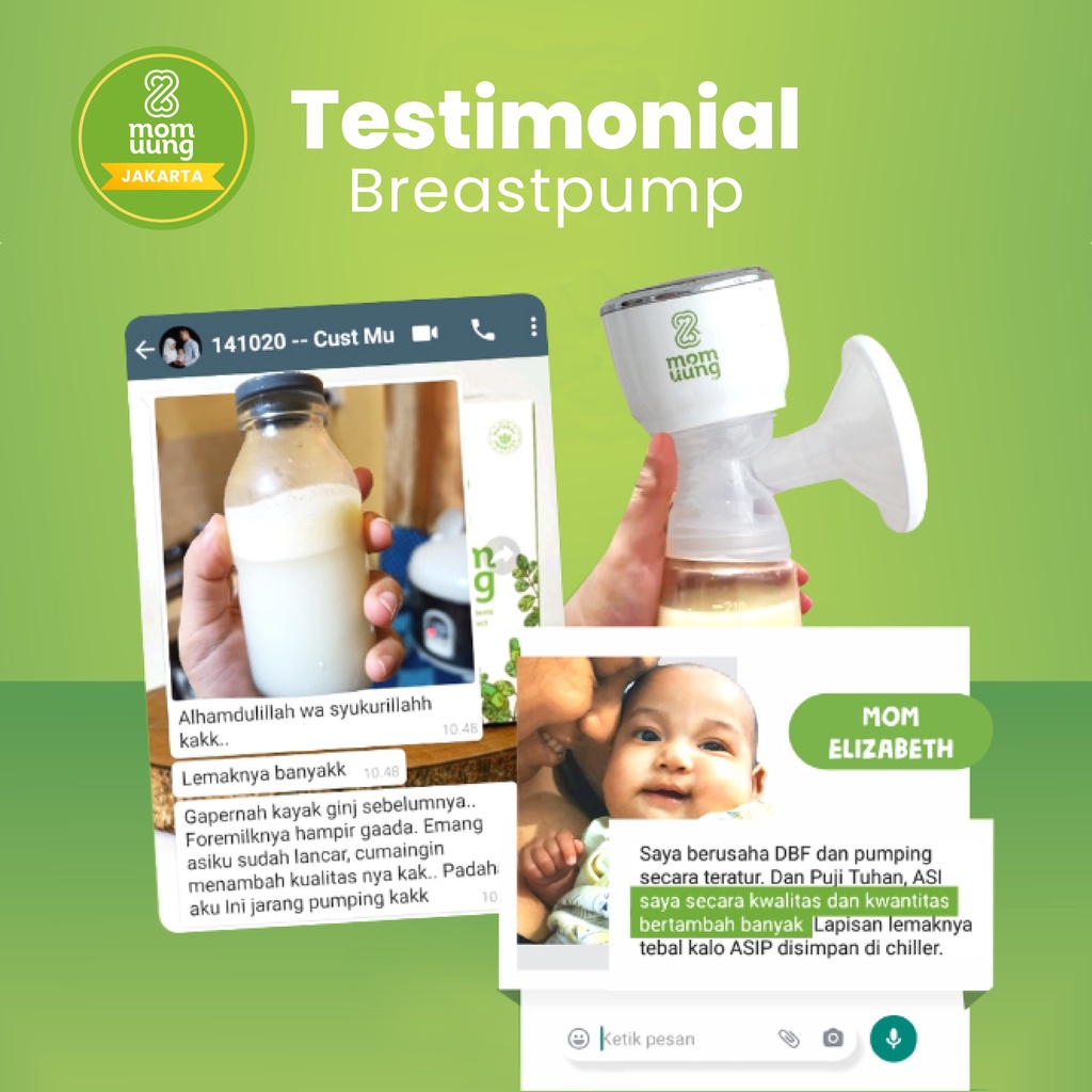 Pompa Asi Mom Uung Momuung Electric Breast Pump Single Pump Murah Lembut Silent