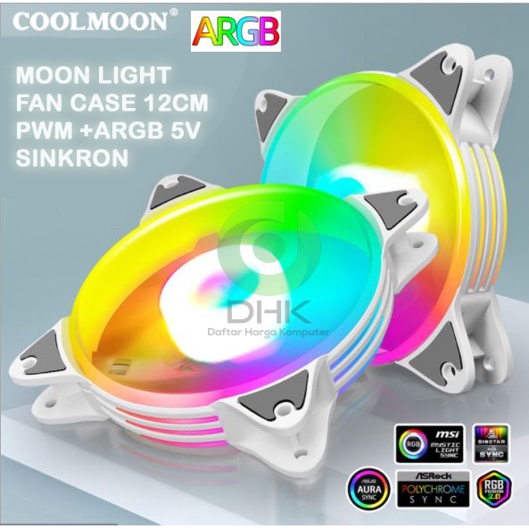 Fan moon light 12cm Sinkron ARGB PWM coolmoon  fan casing COOLMOON