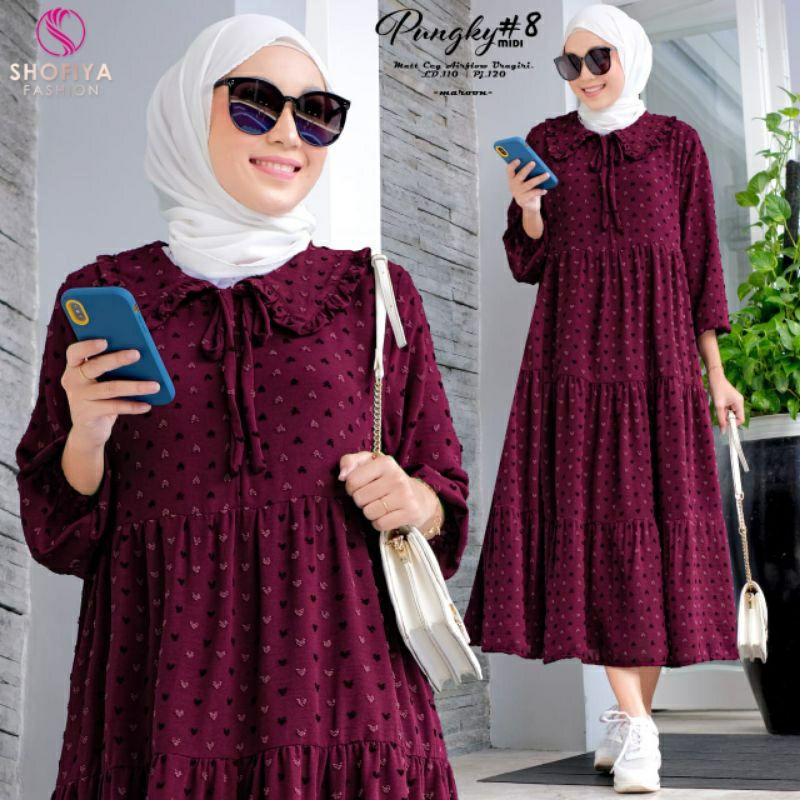 jumbo,,pungky midi dress//gamis terbaru 2021//Gamis Jumbo Omela Dress Orinaura Set