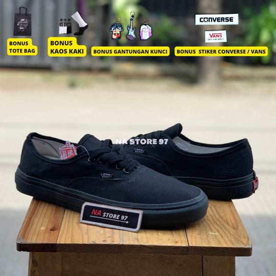 vans autentic full black premium quality grade original sneakers casual terbaru termurah terlaris