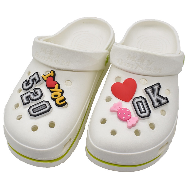 Jibbitz 1pcs Angka 0-9 shoe charms Lubang Sepatu Bahan DIY untuk decorate sepatu Crocs Pin sandal accessories