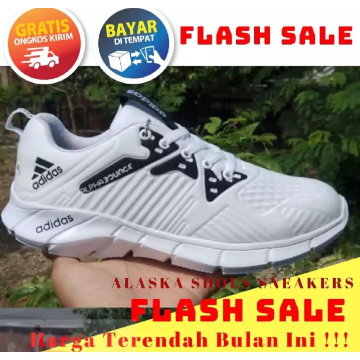 Sepatu Sneakers Pria Adidas Alfhabon Terbaru Putih Hitam