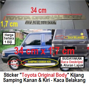 Sticker Stiker Cutting Tulisan Toyota Original Body Kijang Grand