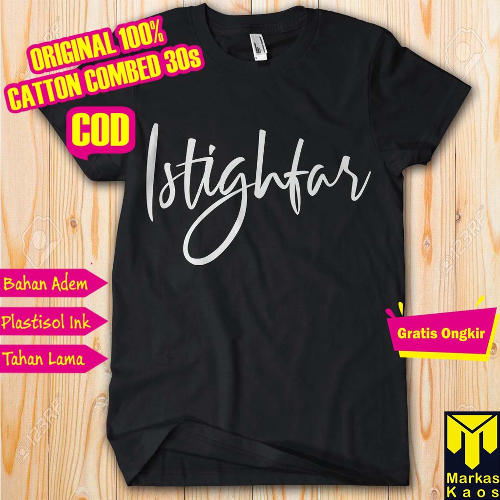 Kaos Disrtro Dakwah Islami Pria Dewasa Istighfar Baju Santri