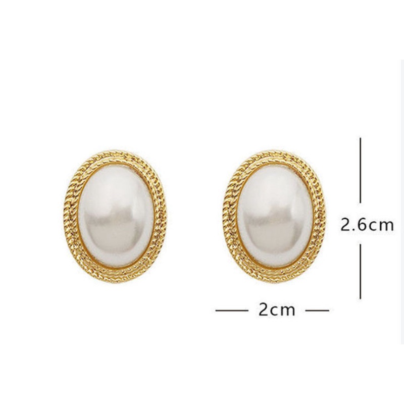 Anting Tusuk Gantung Bahan Sterling Silver 925 Desain Hatimutiara Gaya Koreadongdaemun Untuk Wanita H722