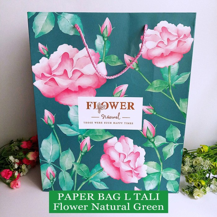 

Paper Bag Tali / Tas Kertas Kado / Tas Ulang Tahun - L TALI FLOWER - flower natural