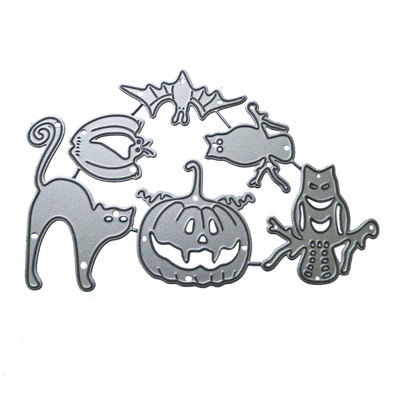 Cetakan Stensil Cutting Dies Motif Halloween Bahan Metal Untuk Scrapbook / Craft DIY / Kartu