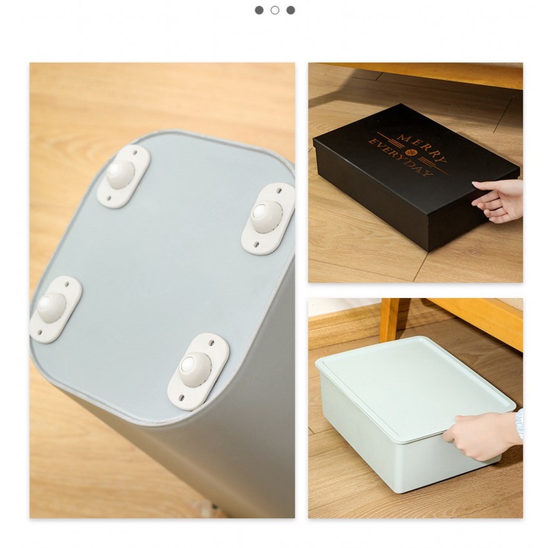 4pcs Universal  Punch-free Self Adhesive 360°rotating Pulleys for Cabinet ，Furniture，Storage Box， Trash