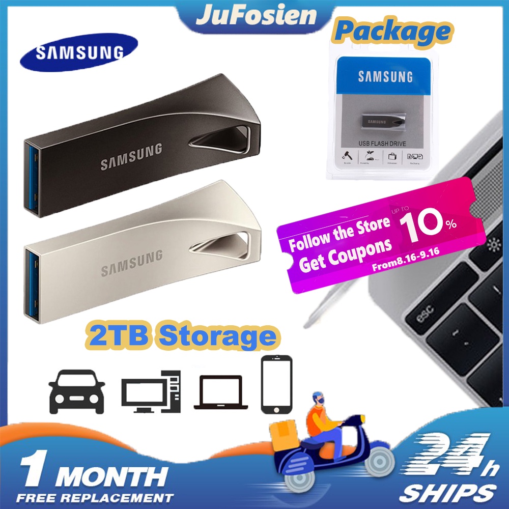 【Local Stock】Samsung Flashdisk 2tb Metal Mini Flash Drive USB 3.0 High Speed Reading