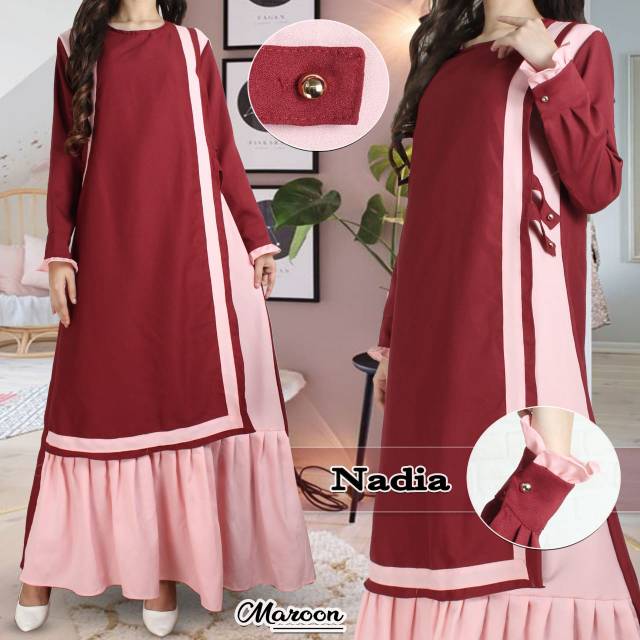 Gamis Nadia Maxy Dress Fashion Muslim Wanita