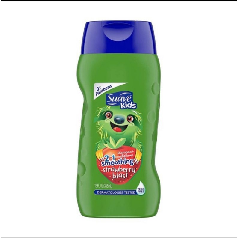 Suave Kids 2in1 Smoothing Shampoo Plus Conditioner Coconut Splash 355ml / Strawberry 355ml / Watermelon 355ml