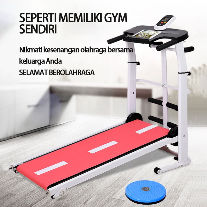 Treadmill rumah tangga lipat kecil mini 7 in 1 sederhana berjalan mesin multi-fungsi pelangsing peralatan kebugaran diam dalam ruangan