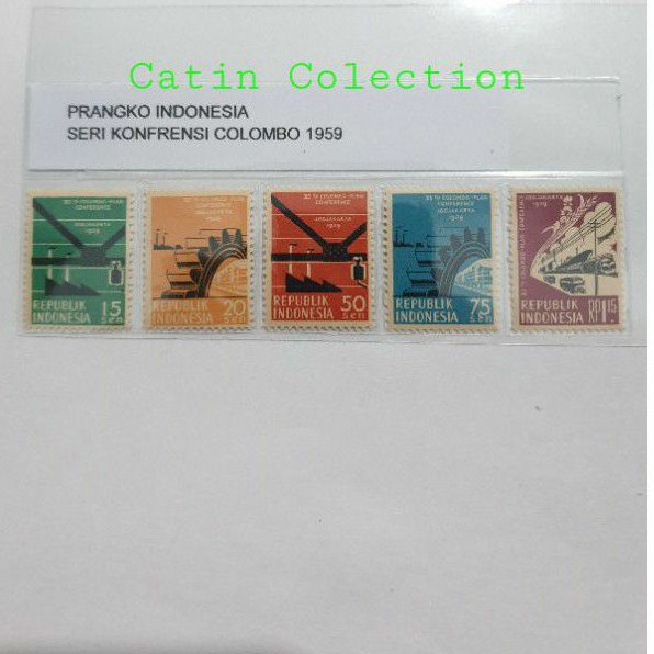 

Perangko Indonesia Seri Konferensi Colombo kondisi baru Mint isi 5pcs Tahun 1959