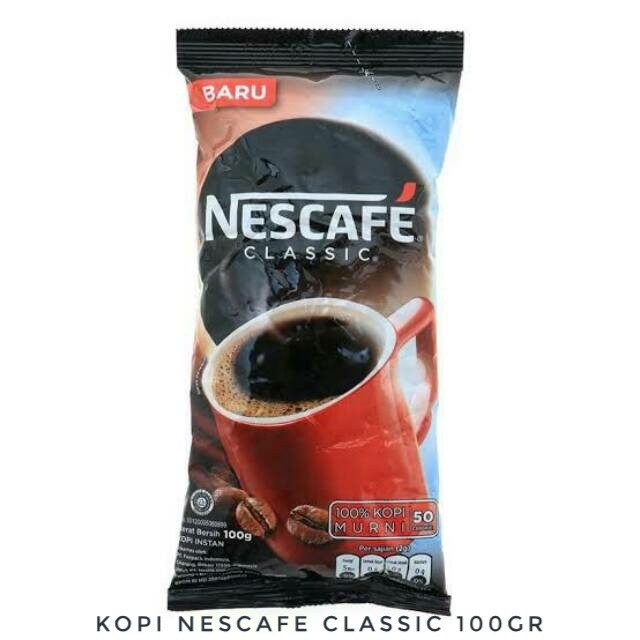 

KOPI NESCAFE CLASSIC BUBUK KOPI HITAM NESCAFE KLASIK 100 GR BLACK COFFEE KLASIK KOPI INSTAN ROBUSTA