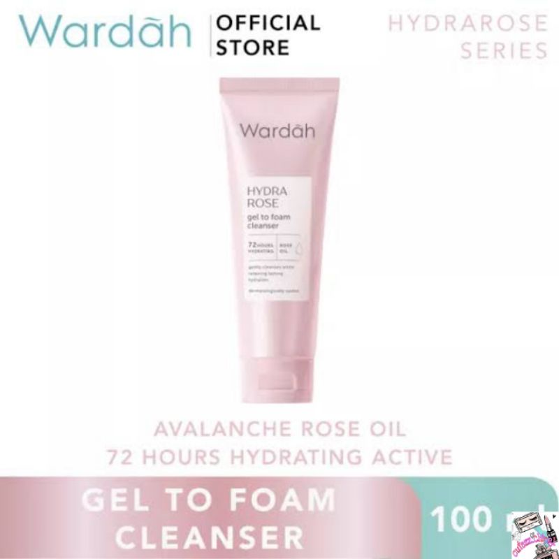 ☃Cutezz_Ching1☃Wardah Hydra Rose Gel To Foam Cleanser 100ml - pembersih wajah untuk kulit kering &amp; kusam