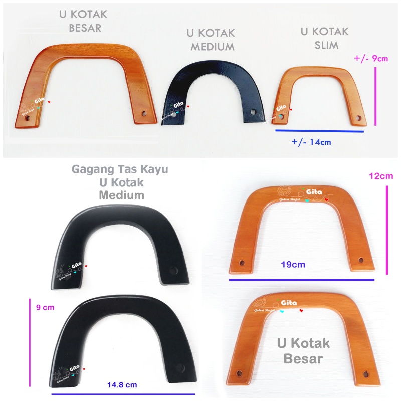 Handle Tas, Tangkai Tas, Jinjingan, Hendel Tas Kayu, Gagang Tas Kayu