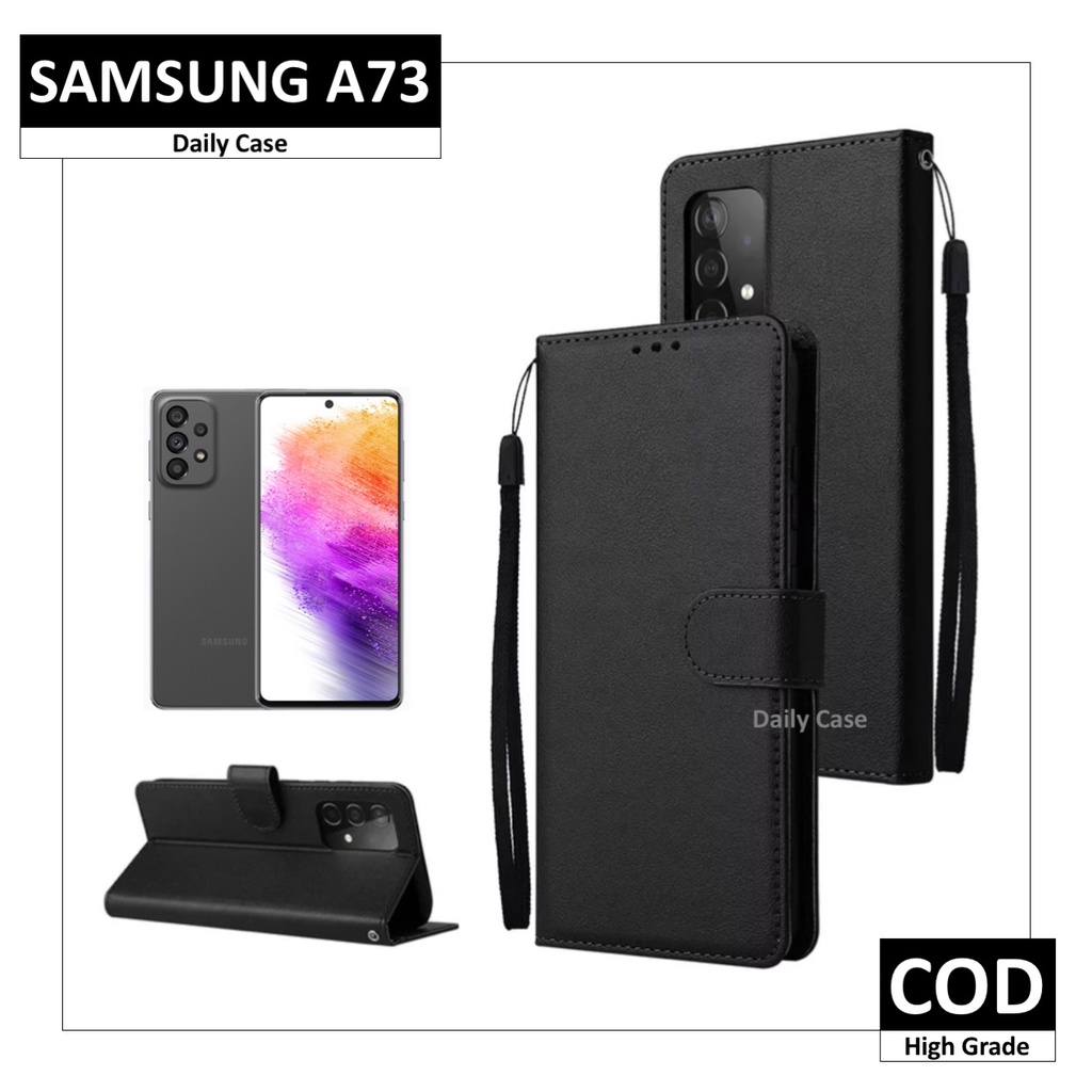 Case SAMSUNG A73 | A72 | A71 | A70 | A7 Flip Casing Kulit Kesing Pelindung HP