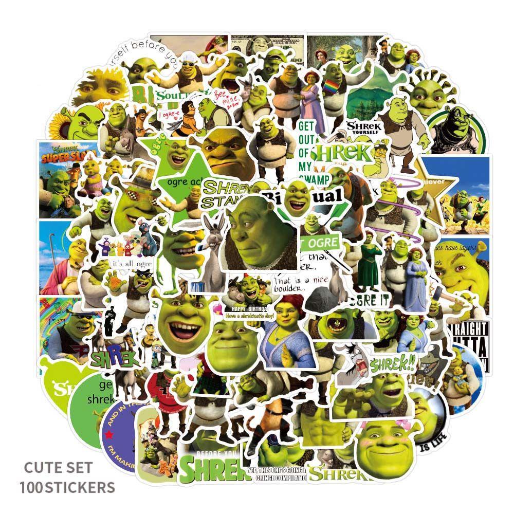 Lanfy Shrek Stiker Tahan Air Anak Hadiah Graffiti Stiker Alat Tulis Stiker Untuk Koper Laptop Fans Koleksi Hadiah Stiker Anime