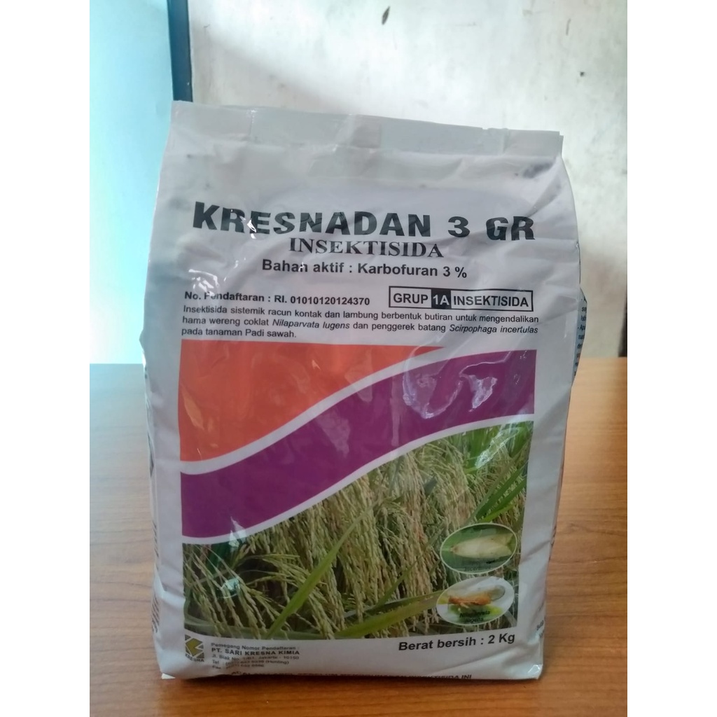 KRESNADAN 3GR/FURADAN Kemasan  2 Kg Insektisida Nematisida Pengendali Hama Tanaman Dalam Tanah