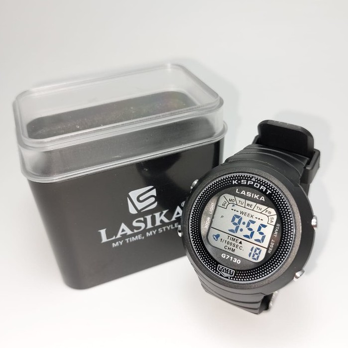 Jam Tangan Digital Lasika Original 100% Type 7130 Series Layar Putih Anti Air Premium