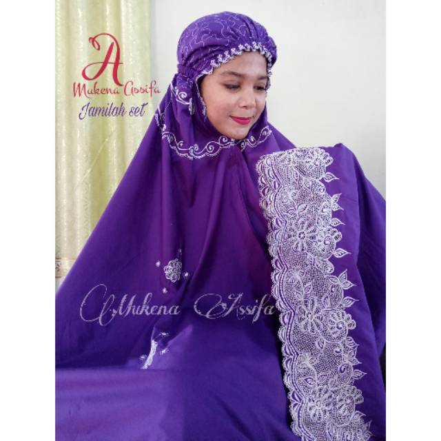 Mukena bordir bukittinggi jamilah set - Mukena bordir asli - mukena mahar - mukena katun bordir pada