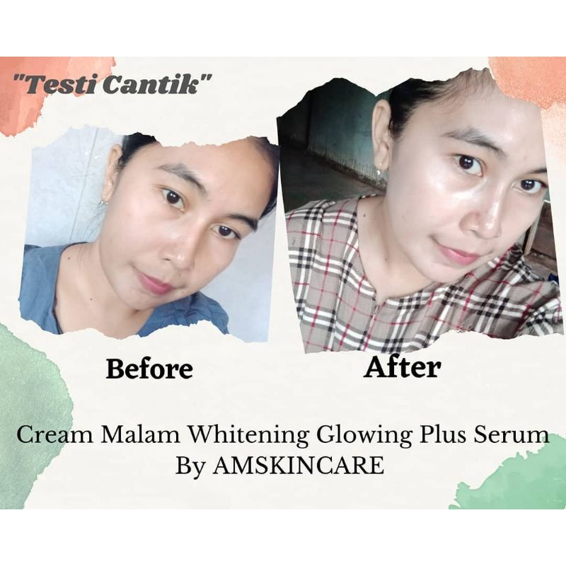 CREAM MALAM NORMAL WHITENING &amp; GLOWING BY AMSKINCARE | CREAM PEMUTIH DAN GLOWING