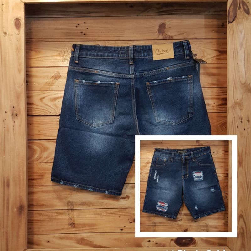 ONEBREAKS SHORTPANTS DENIM RIPPED / CELANA JEANS PENDEK /CELANA ONEBREAKS PENDEK RIPPED / CELANA JEANS PENDEK RIPPED / CELANA PENDEK ONEBREAKS WASHING RIPPED / PENDEK RIPPED