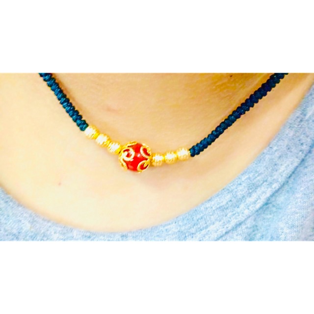 Kalung tali / kalung cewek / yaxiya / lapis emas / xuping /kalung unik