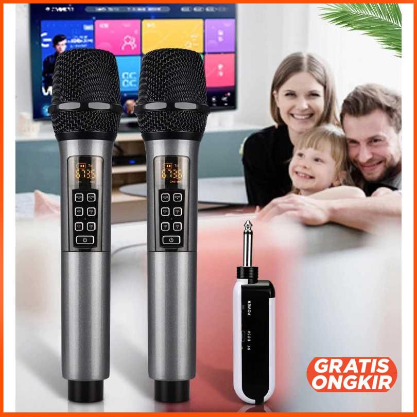 Mikrofon Karaoke Mic Wireless Portable KTV - D300