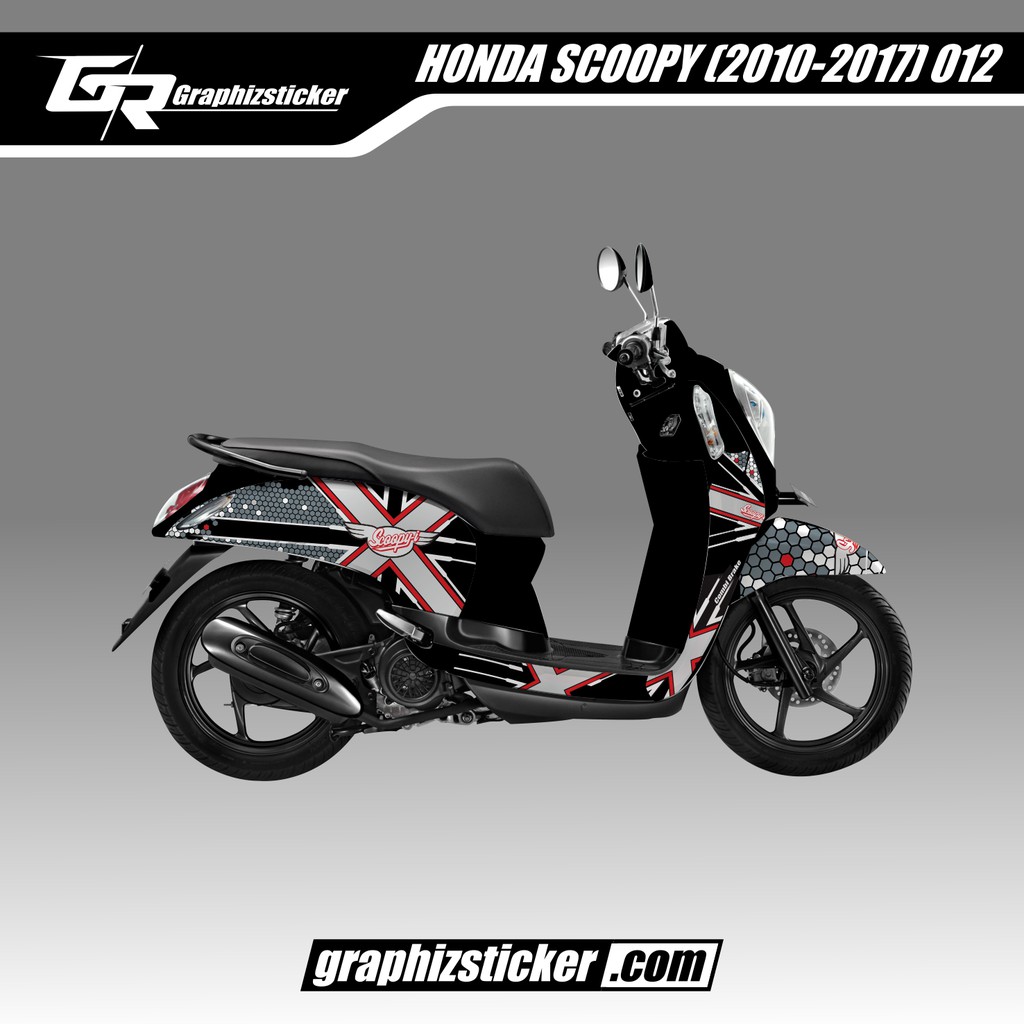 DECAL STICKER MOTOR HONDA SCOOPY X HITAM