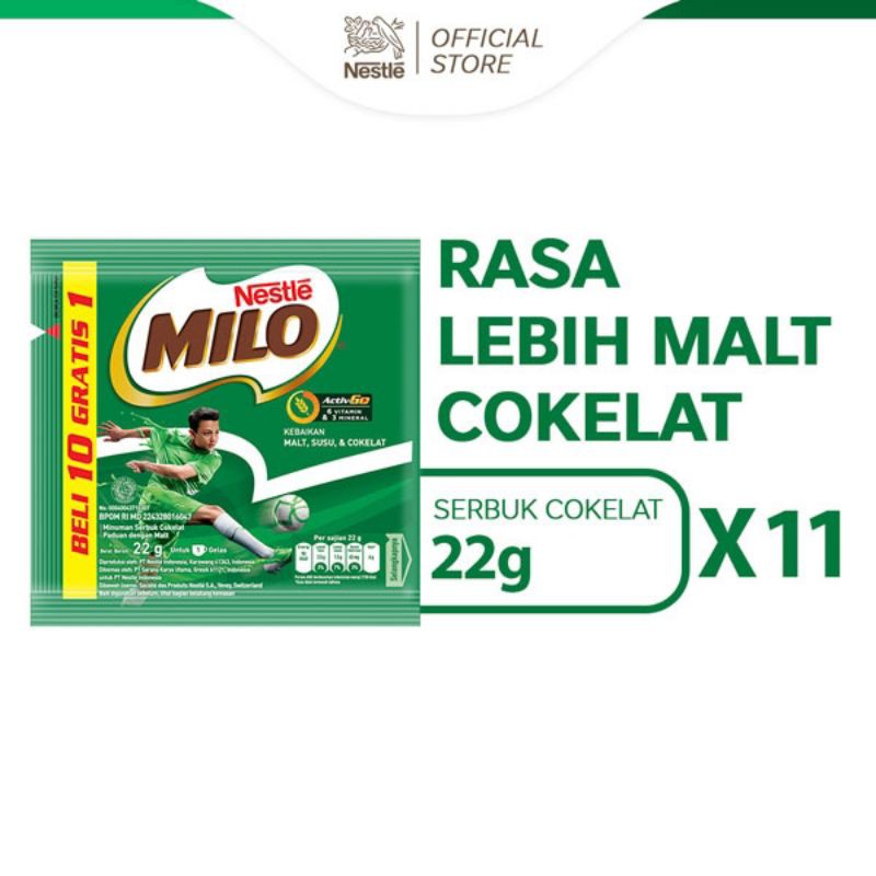 

MILO ACTIV-GO Susu Coklat 22g Paket 5 Sachet / 10 Sachet