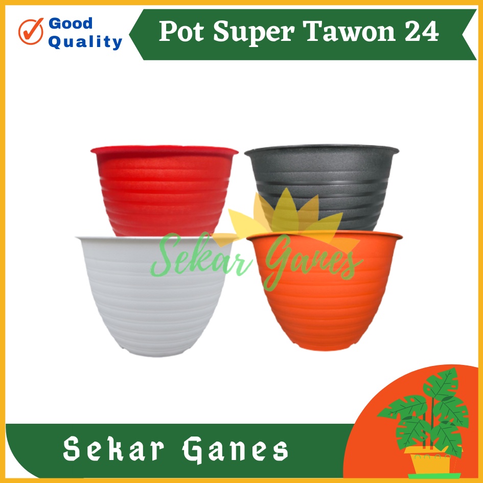 Pot Super Tawon 24 Cm Orange Garden Of Love Pot Plastik 24CM Pot Tawon Pirus 24 27 30 Tinggi Putih Pot Plastik Murah Tebal