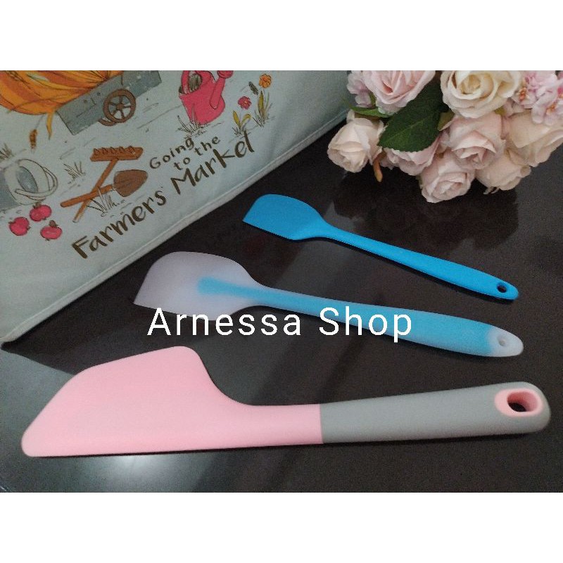 Spatula Silikon Bigsize Pengaduk alas adonan paket dekorasi kue sprinkle parutan keju fondant cutter