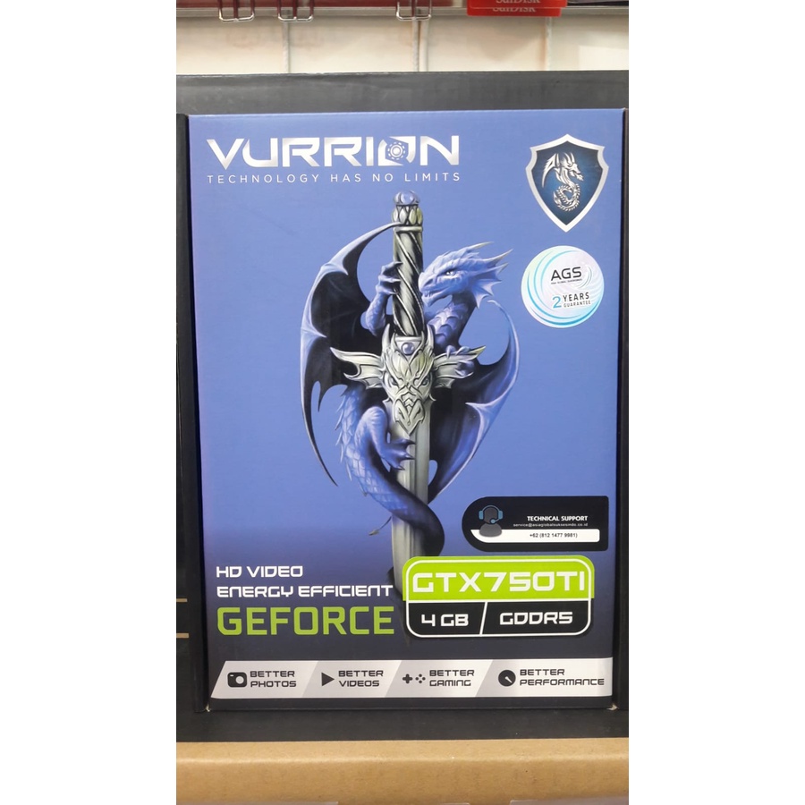 VGA Card VURRION NVIDIA GEFORCE GTX 750TI 4GB GDDR5 128bit HDMI,VGA,DVI